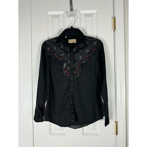 Ely Cattleman Collection Womens Vintage Pearl Snaps Blouse Size 8